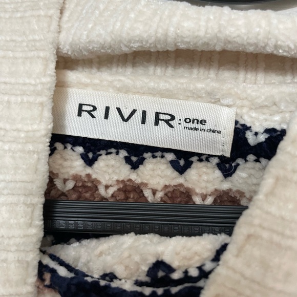 Striped RIVIR One Knit Sweater - Cream, Black, Brown - Picture 3 of 3